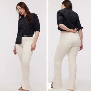 Madewell Sz 32 Kick Out Full-Length Jeans in Vintage Canvas Raw Hem Flared Y2K